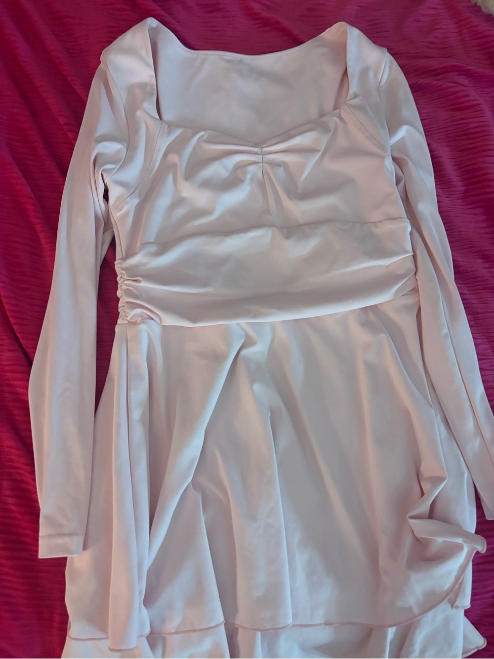 Women's Long Sleeve Light Pink Dress